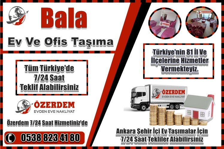 Bala evden eve nakliyat hizmeti ile ev taşımanın sıkıntı verici bir süreç olmasını Özerdem Nakliyat olarak önlemekteyiz. Tecrübeli ekiplerimiz ile işimizi sıfır hata ile yapmakta ve bu sayede yüzde yüz müşteri memnuniyeti sağlamaktayız.